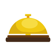 hotel yellow bell ring reception lobby service vector illustration