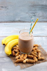 Peanut butter, banana smoothie