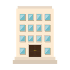 hotel building place property commercial service vector illustration