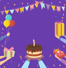 Birthday Party Hands Frame