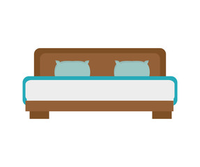 bed bedroom comfortable object home interior furniture vector illustration