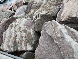 shooting close rocks and stones b