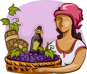Girl Wine Grapes