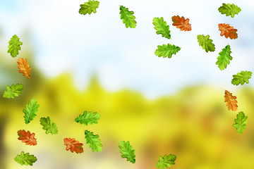 autumn landscape with bright colorful foliage. Indian summer.