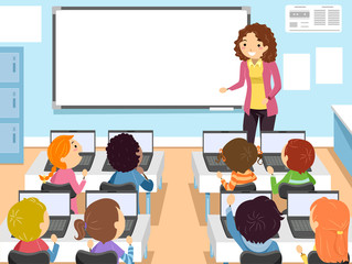 Stickman Kids Computer Class