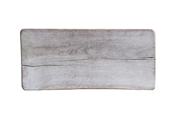 wood sign on white