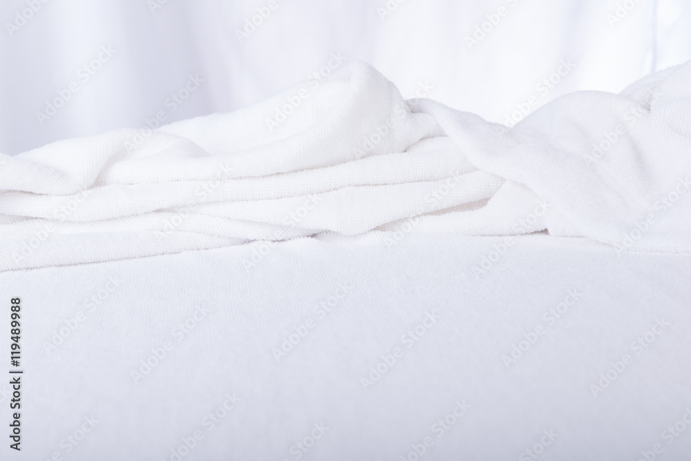 Poster white towel texture close up for background