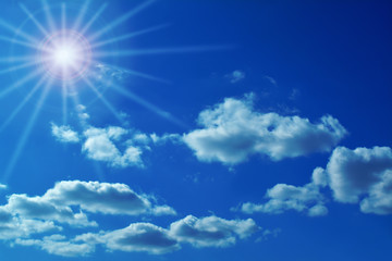 Obraz na płótnie Canvas Blue sky and sun background