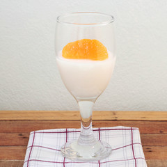 thai dessert, coconut milk jelly with sweet orange