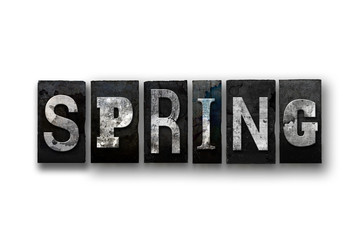 Spring Concept Isolated Letterpress Type