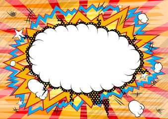 Comic book background with blank speech bubble.