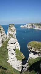 Sur la falaise d'Etretat.