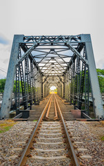 Railroad on a bridge, soft focus