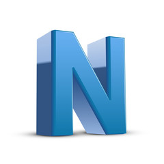 3d blue letter N