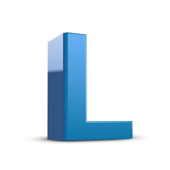 3d blue letter L