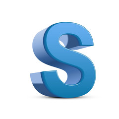 3d blue letter S