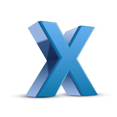 3d blue letter X