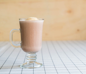 chocolate frappe with vanilla ice-cream