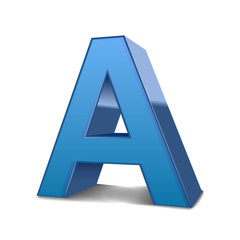3d blue letter A