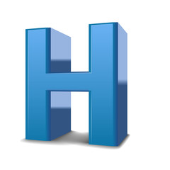 3d blue letter H