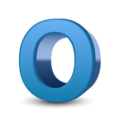 3d blue letter O