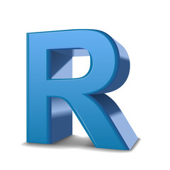 3d blue letter R