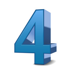 Obraz premium 3d shiny blue number 4