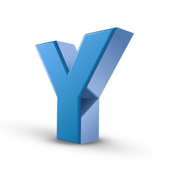 3d blue letter Y