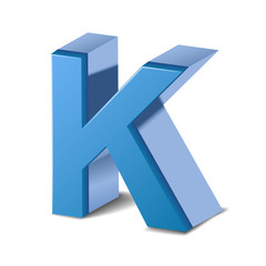 3d blue letter K