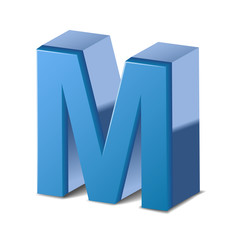 3d blue letter M