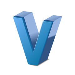 3d blue letter V