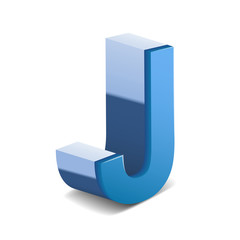 3d blue letter J