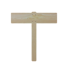 wood sign isolated on white background.