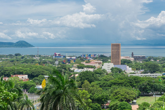 Managua view from Loma de Tiscapa. Managua capital of Nicaragua.