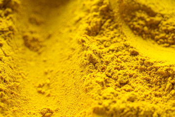 Turmeric Powder in Yellow color for Herb medicine.