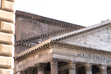 Fototapeta premium Rome, Italy - July 5, 2016: Pantheon. The Pantheon is a former Roman temple, now a church, in Rome, Italy, on the site of an earlier temple commissioned by Marcus Agrippa during the reign of Augustus