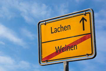 Schild 112 - Lachen
