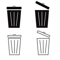 Trash icon Set, Bin icon Set