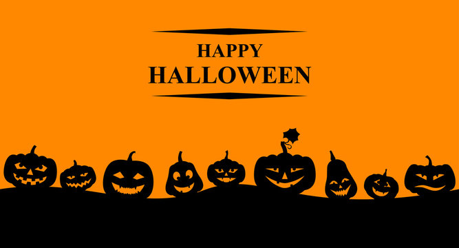 Halloween banner with pumpkins