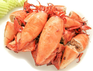Stuffed squid fried