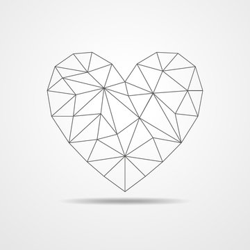 Heart in triangular design - vector illustration.