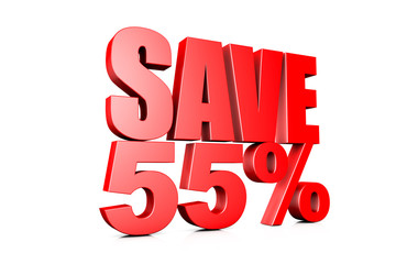 3d illustration save 55%