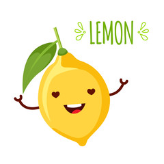 happy cartoon lemon.