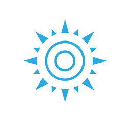 abstract simple sun icon isolated on white background. Sun Vector isolated, Sun summer icon design