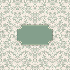 Floral ornament greeting card vintage style. Vector illustration