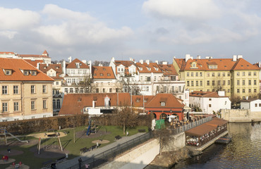 Naklejka na ściany i meble Prague view from the bridge Czech