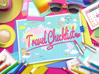 Travel Checklist on map