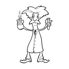 Fototapeta premium scientist with flasks