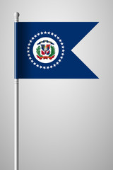 Flag of Dominican Republic. National Flag on Flagpole