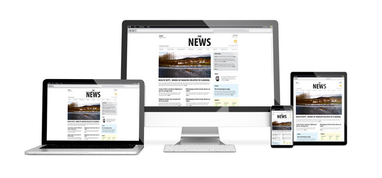 devices isolated mockup news responsive design